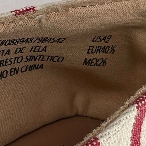 Time And Tru Womens 0889487984542 Canvas Striped Slip-On Size 9 Espadrille - Picture 10 of 10